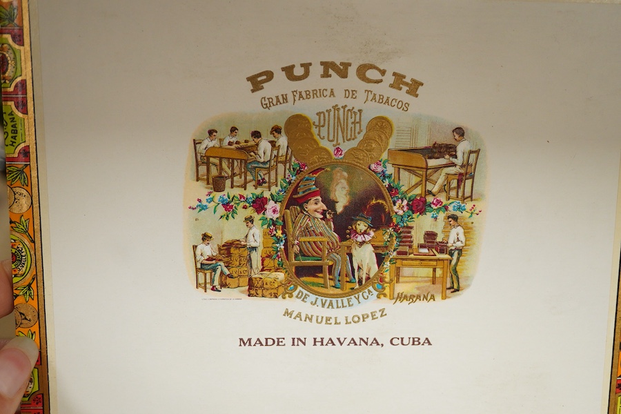 A box of eighteen Punch Coronation Cuban cigars, in opened box.